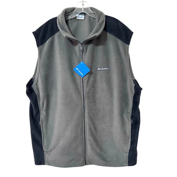 Columbia Men’s Steens Mountain Fleece Full Zip Vest Size XXL Grill/Black - Picture 1 of 9